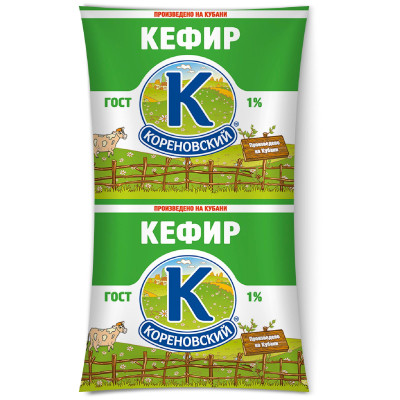 Кефир Кореновский 1%, 900мл