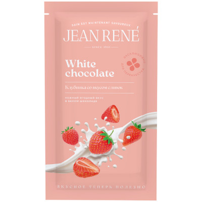 Шоколад Jean Rene Клубника со вкусом сливок белый, 65г