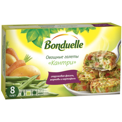 Галеты овощные Bonduelle Кантри из зеленой фасоли картофеля и моркови, 300г