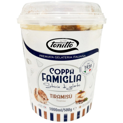 Десерт Tonitto Итальянское мороженое Тирамису замороженный, 500г