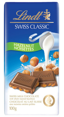 Шоколад молочный Lindt Swiss Classic с цельным обжаренным фундуком, 100г