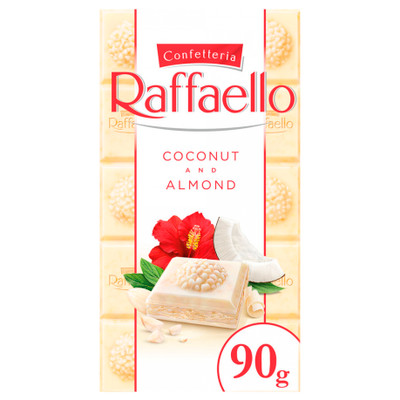 Шоколад белый Raffaello с кокосовой стружкой и миндалём, 90г