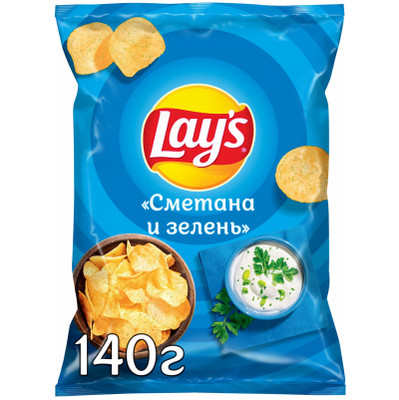 Чипсы картофельные Lay's со вкусом сметаны и зелени, 140г