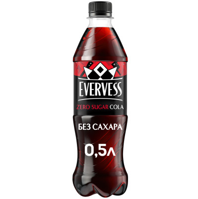 Напиток газированный Evervess Cola Zero Sugar, 500мл