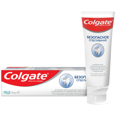 Зубная паста Colgate безопасное отбеливание, 75мл