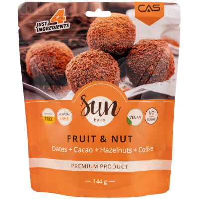 Снеки Sun Balls Dates Cacao Hazelnuts Coffee из орехов и сухофруктов, 144г