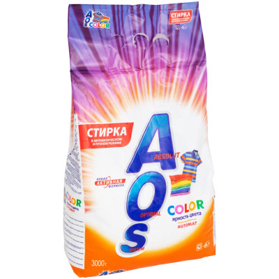 Стиральный порошок AOS Color Automat для цветного белья, 3кг