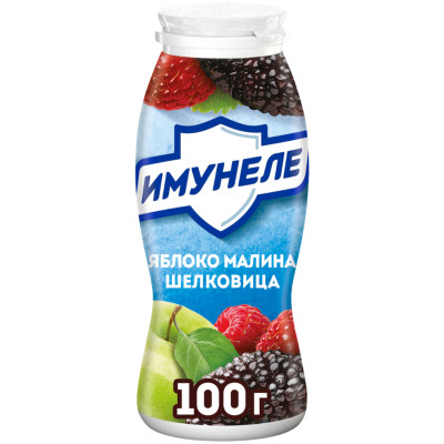 Напиток кисломолочный Имунеле Яблоко-Малина-Шелковица 1.5%, 100мл
