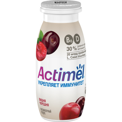Продукт кисломолочный Actimel обогащённый с вишней и черешней 2.5%, 100мл