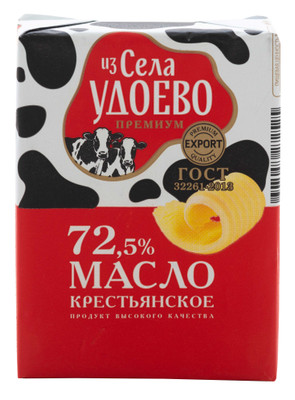 Масло Из Села Удоево Крестьянское 72.5%, 180г