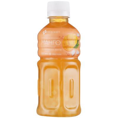 Напиток  со вкусом манго с кусочками кокосового желе безалкогольный негазированный Маркет, 320мл