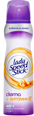 Дезодорант антиперспирант спрей Lady Speed Stick женский Derma Витамин Е, 150мл