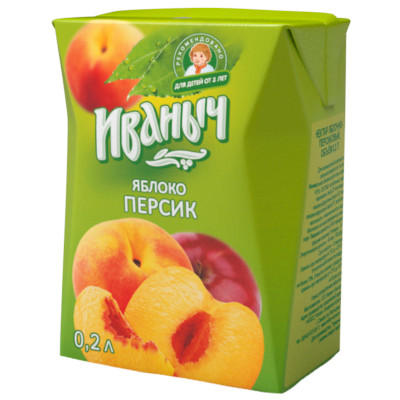 Нектар Иваныч яблочно-персиковый, 200мл