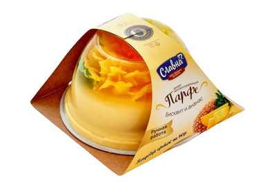 Десерт молокосодержащий Славна Парфе бисквит-ананас 4.5%, 170г