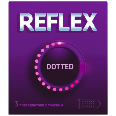 Презервативы Reflex Dotted из натурального латекса в смазке, 3шт