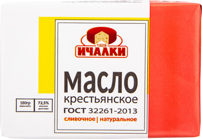 Масло Ичалки Крестьянское 72.5%, 180г