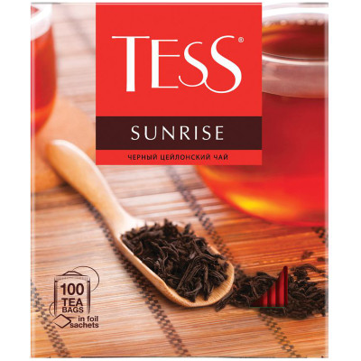 Чай Tess Санрайз чёрный в пакетиках, 100х1.8г
