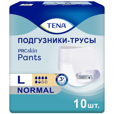Подгузники-трусы Tena Pants normal для взрослых размер L 100-135см, 10шт