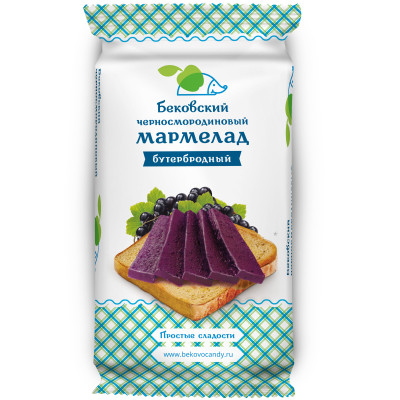 Мармелад Бековский чёрносмородиновый бутербродный, 270г
