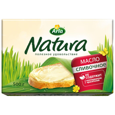 Масло сливочное Arla Natura 82%, 500 г