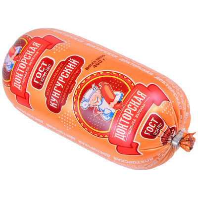 Колбаса варёная Кунгурский МК Докторская высший сорт, 400г