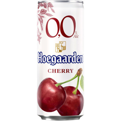 Пивной напиток безалкогольный Hoegaarden со вкусом вишни нефильтрованный, 330мл