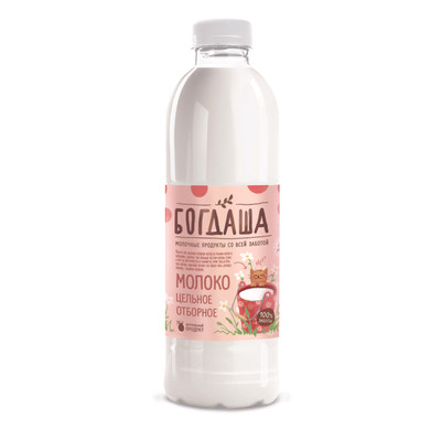 Молоко Богдаша цельное отборное питьевое пастеризованное 3.4-6%, 900мл