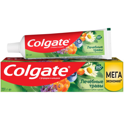 Зубная паста Colgate Лечебные травы с натуральными ингредиентами для здоровья зубов и десен, 150мл