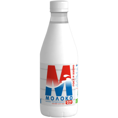 Молоко Ижмолоко питьевое пастеризованное 3.2%, 930мл