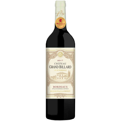 Вино Chateau Grand Billard Bordeaux AOC красное сухое 12.5%, 750мл