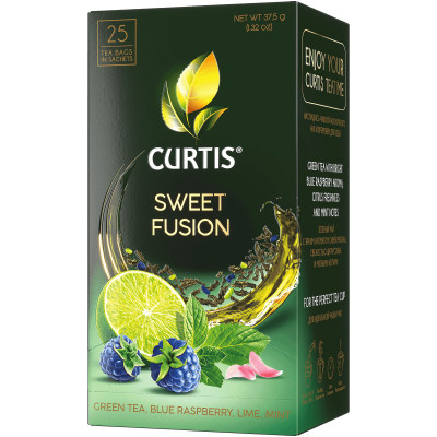 Чай Curtis Sweet Fusion зеленый с добавками, 25х1.5г