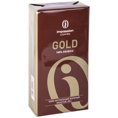 Кофе Impassion Gold натуральный жареный молотый средней обжарки, 250г