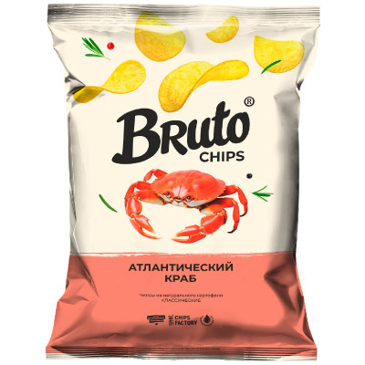 Чипсы Bruto из натурального картофеля со вкусом краба, 120г