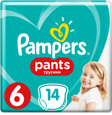 Подгузники-трусики Pampers Pants р.6 15+кг, 14шт