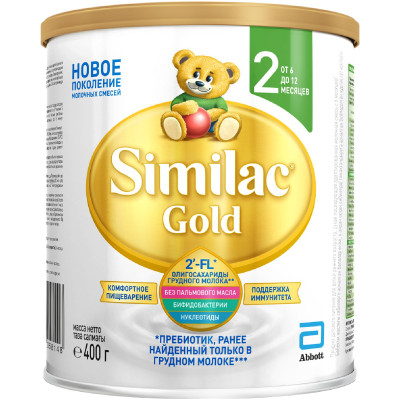 Смесь Similac Gold 2 сухая молочная c 6 до 12 месяцев, 400г