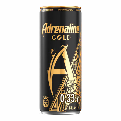 Энергетический напиток Adrenaline Gold Black Шоколад-Корица-Орех, 330мл