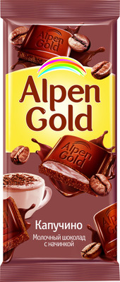 Шоколад молочный Alpen Gold с начинкой со вкусом капучино, 90г