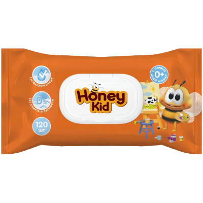 Салфетки влажные гигиенические детские Honey Kid, 120шт