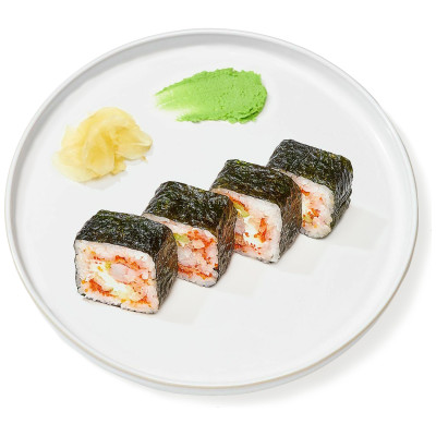 Ролл Окинава с креветками «Много лосося», 130г