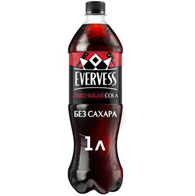 Напиток газированный Evervess Cola без сахара безалкогольный, 1л