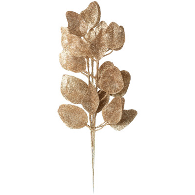 Интерьерное украшение Ветка Золотистая с листиками из полипропилена в наборе 31x10x0.2см, 3шт