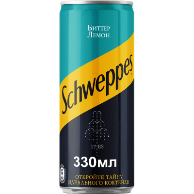 Напиток газированный Schweppes Биттер Лемон, 330мл