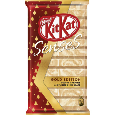 Шоколад KitKat Senses Gold Edition Deluxe Caramel and White Chocolate белый и молочный, 112г