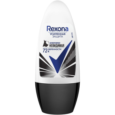 Антиперспирант-дезодорант Rexona Невидимая на чёрной и белой одежде роликовый, 50мл
