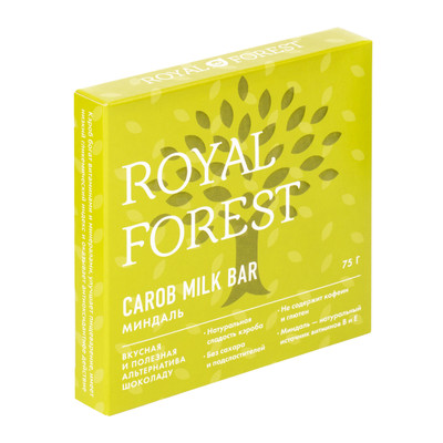 Миндаль Royal Forest Carob Milk Bar, 75г