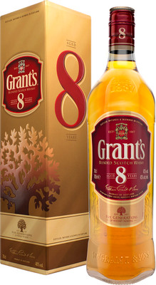 Виски Grants 8-летний 40% в подарочной упаковке, 700мл