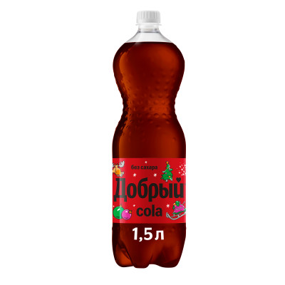 Напиток безалкогольный  Добрый Кола без сахара сильногазированный, 1.5л