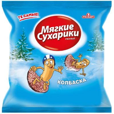 Сухарики Русскарт Мягкие со вкусом колбаски ржаные хрустящие, 38г