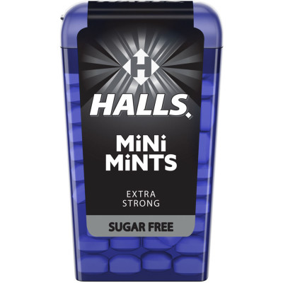 Конфеты Halls Mini Mints Extra Strong со вкусом мяты и ментола без сахара, 12.5г