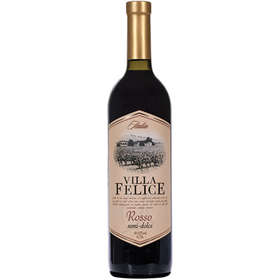 Вино Villa Felice красное полусладкое 10-12%, 750мл